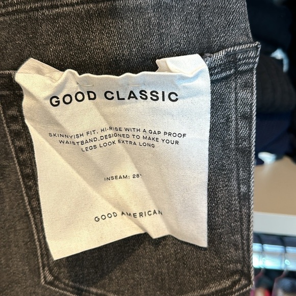 Good American acid black Good Classic straight leg frayed sides/cuff size 2 NWT - Picture 4 of 5